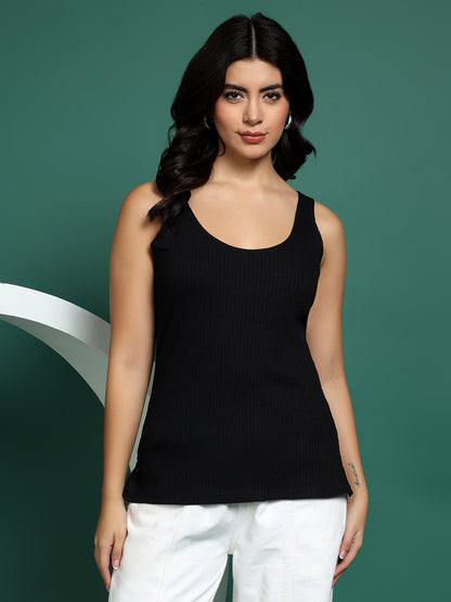 BRINNS Women's Cotton Solid Non-Padded Round Neck Camisole