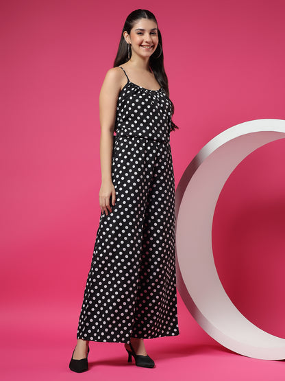 Printed Shoulder Straps Sleeveless Jumpsuit