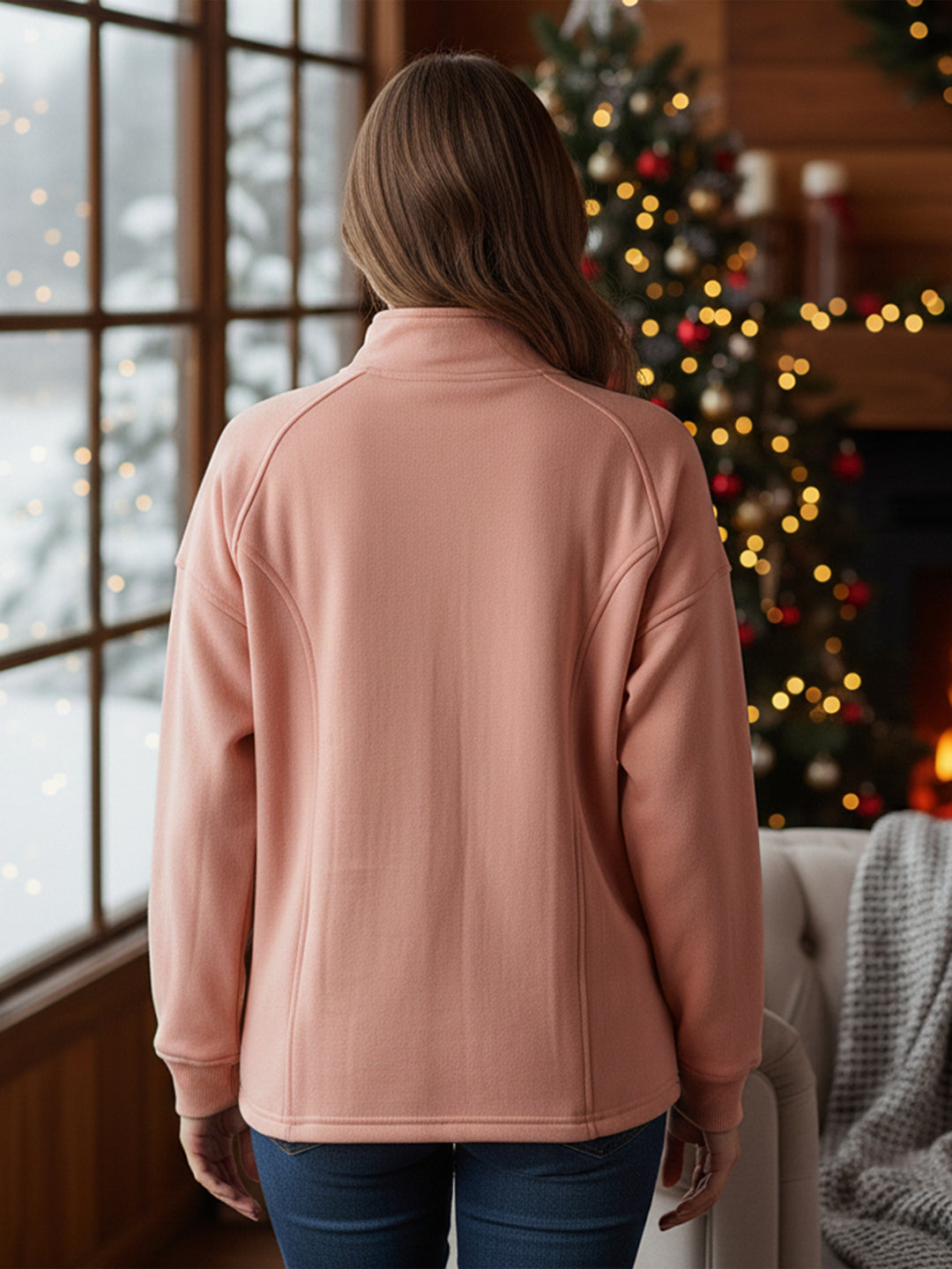 Jacket with Stand Collar & Zip Closure