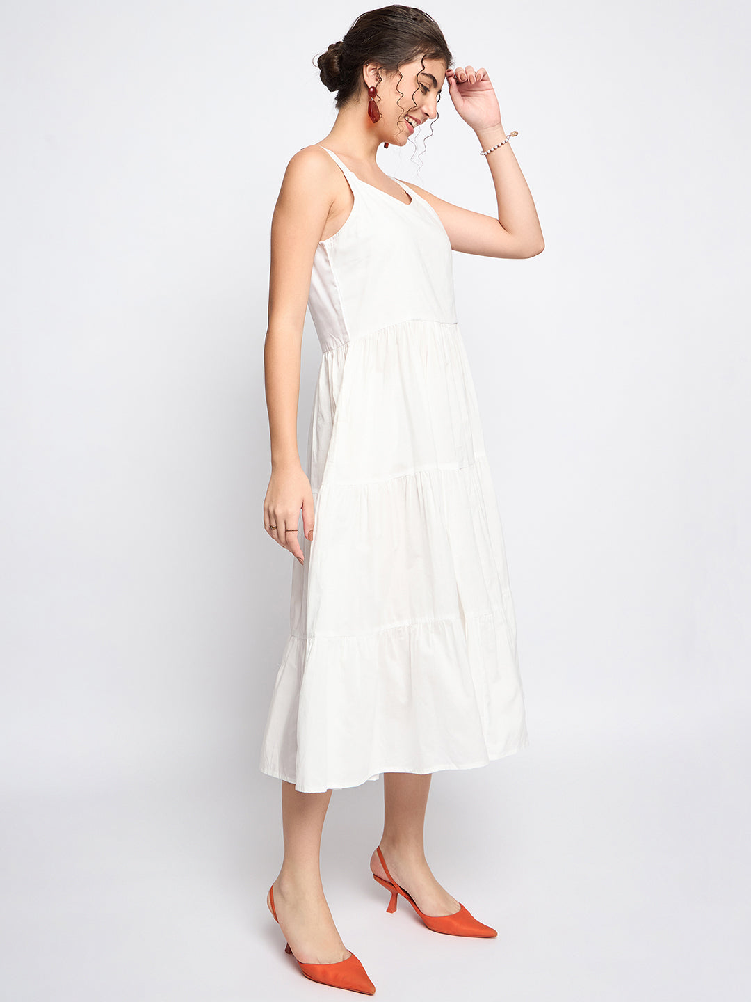 Tiered Fit & Flare Midi Dress