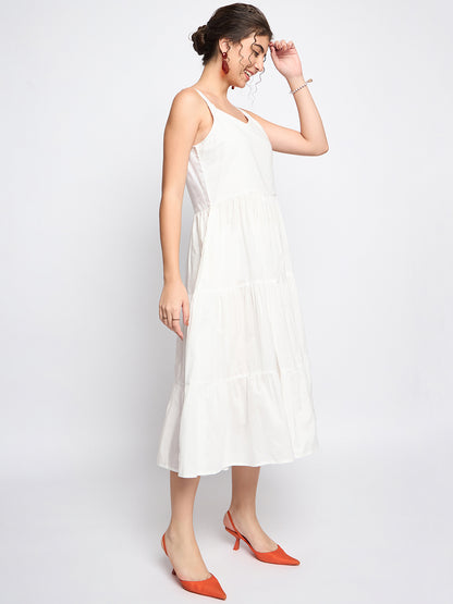 Tiered Fit & Flare Midi Dress
