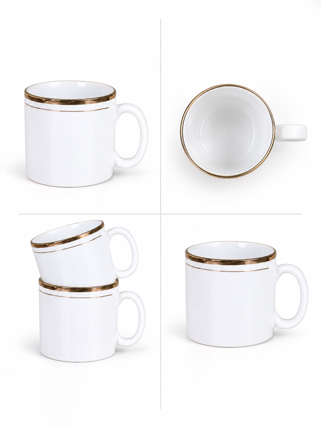 Coffee Mugs Set of 6 | White | 225 ml