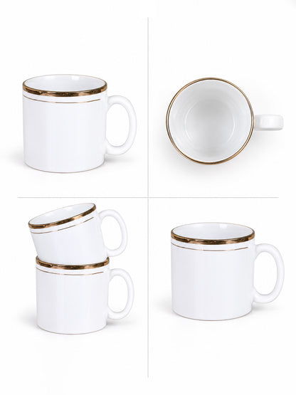 Coffee Mugs Set of 6 | White | 225 ml
