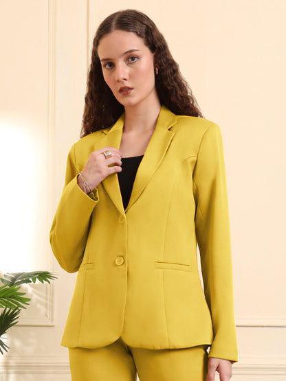 Notched Lapel Single-Breasted Blazer
