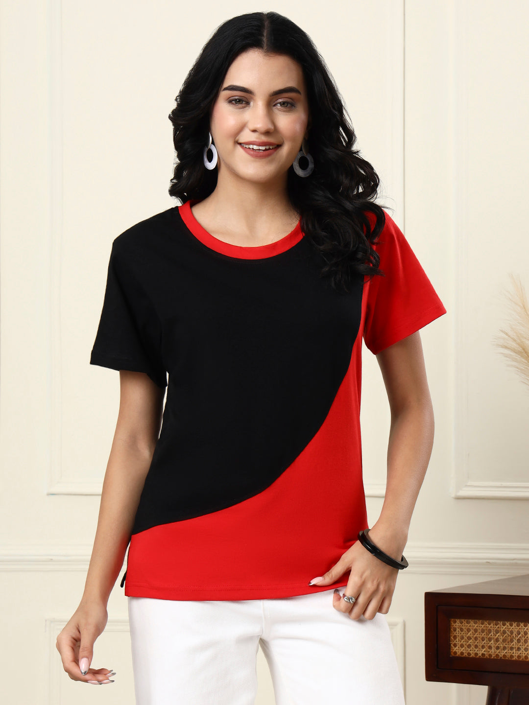 Colourblocked Cotton T-shirt