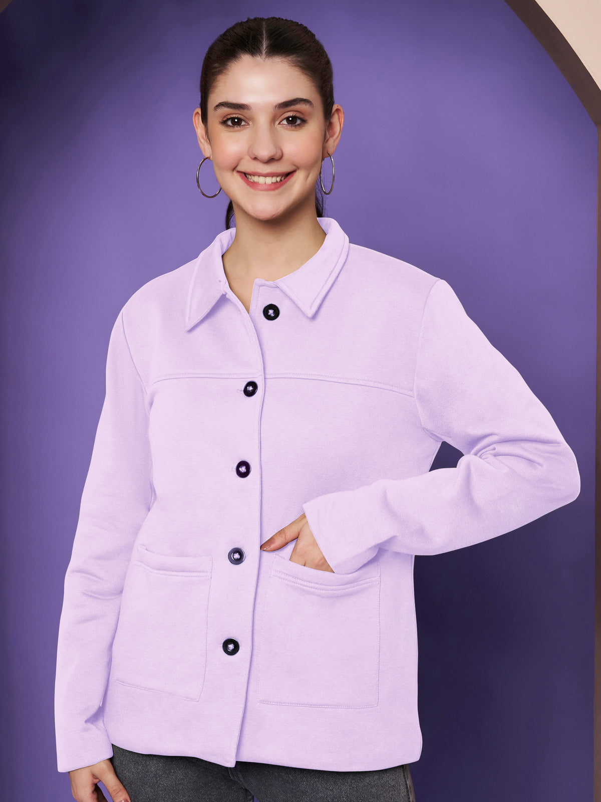 Casual Fleece Buttoned Jacket