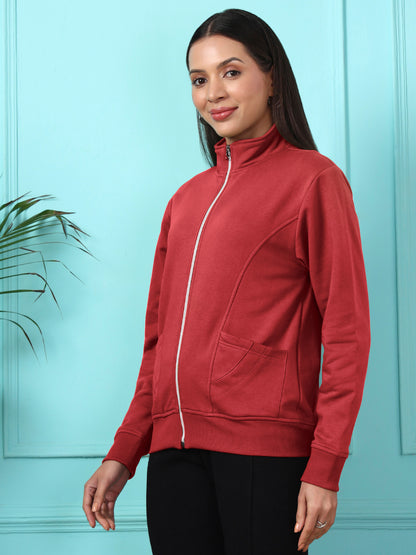 Stand-Collar Jacket with Front Pockets