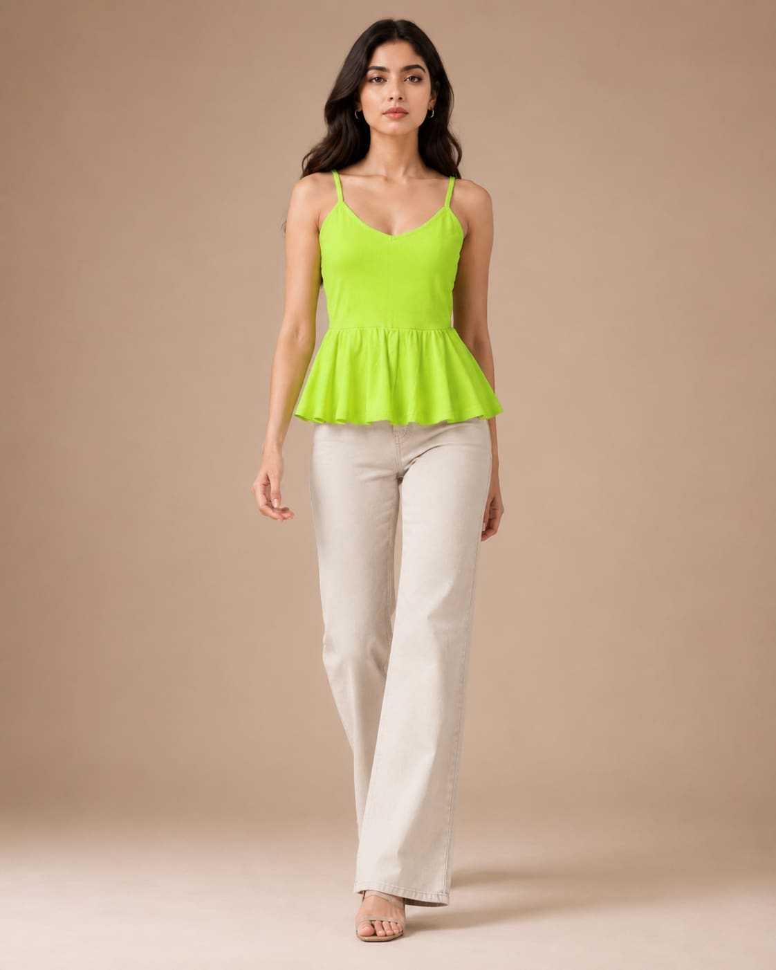Shoulder Strap Peplum Top