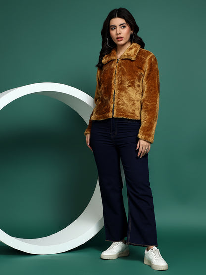 Winter Jacket with Spread Collar