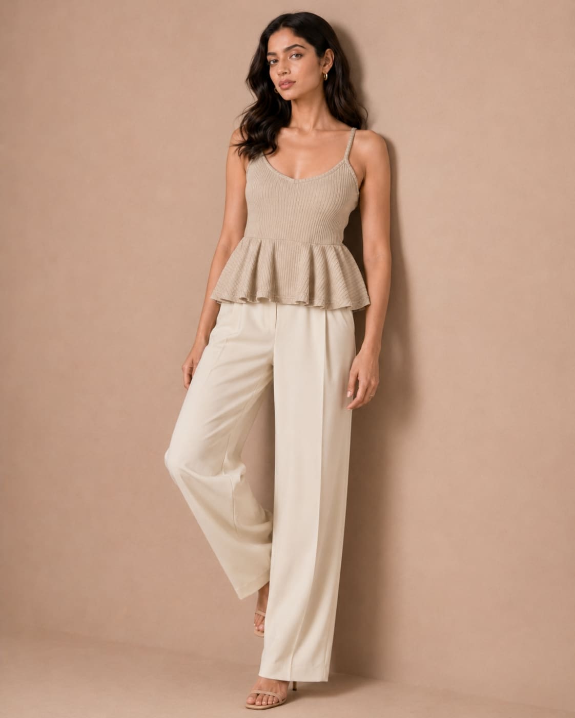 Shoulder Strap Peplum Top