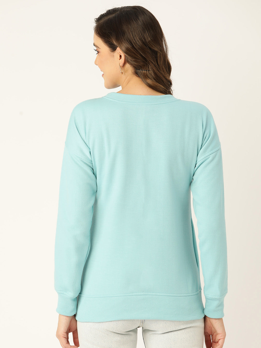 Solid Fleece Pullover Sweatshirt with Pockets