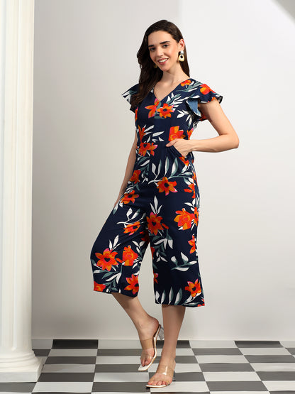 BRINNS Women Printed Short Sleeve Capri Jumpsuit