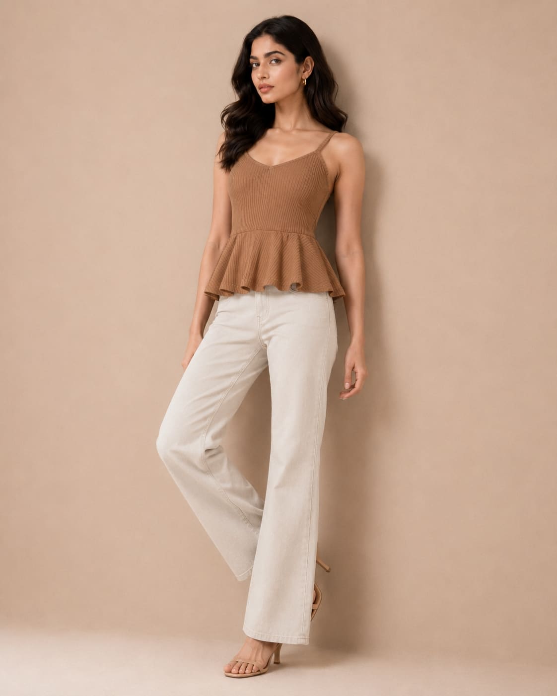 Shoulder Strap Peplum Top