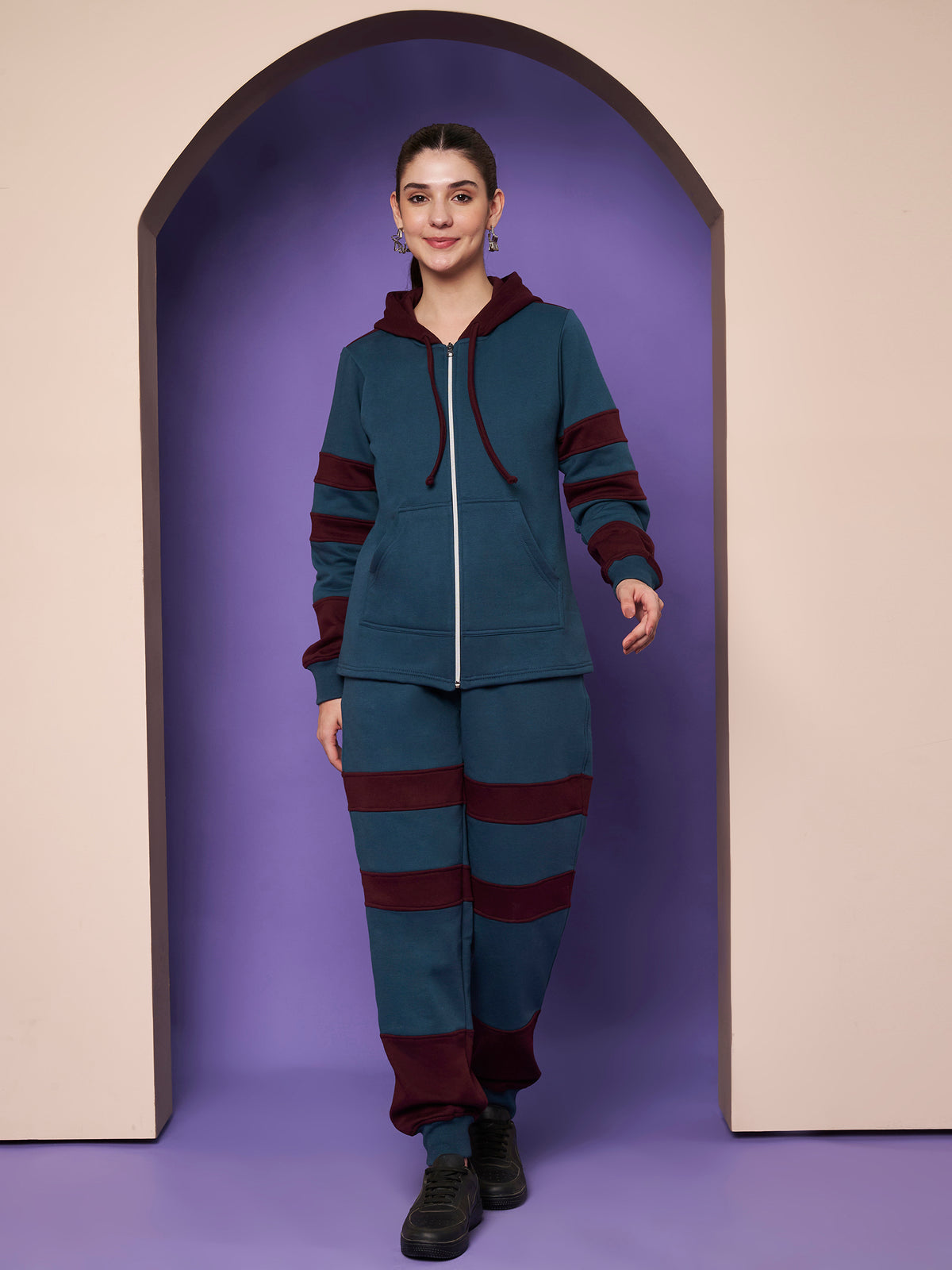 Colourblocked Hooded Sweatshirt & Joggers Co-Ords