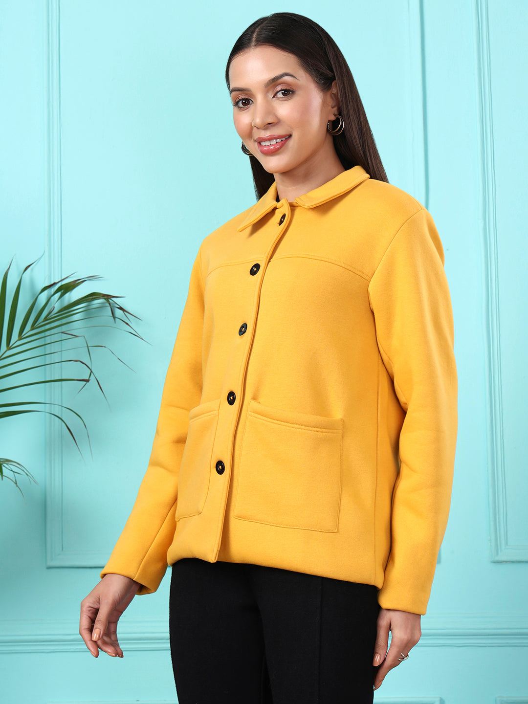 Casual Fleece Buttoned Jacket