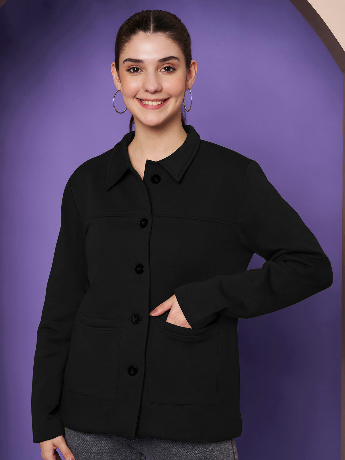 Casual Fleece Buttoned Jacket