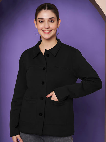Casual Fleece Buttoned Jacket