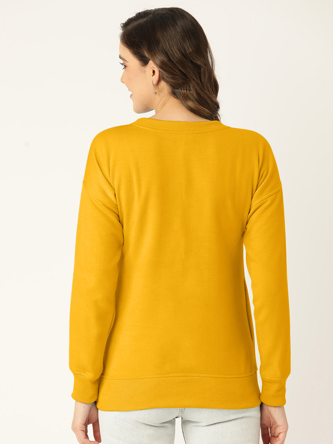 Solid Fleece Pullover Sweatshirt with Pockets