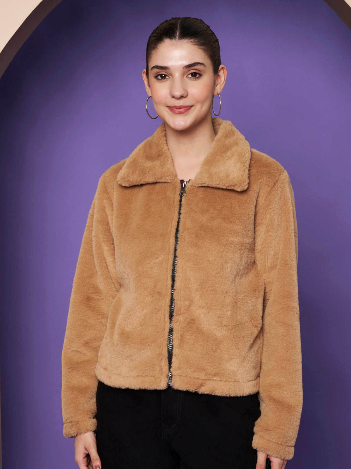 Winter Jacket with Spread Collar