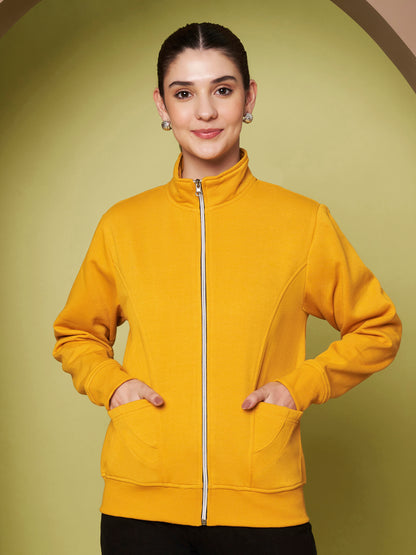 Stand-Collar Jacket with Front Pockets