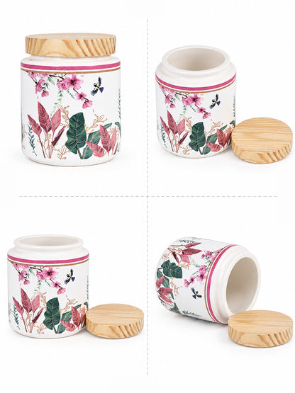 Jar Set with Wooden Lid & Stand - 750 ml each