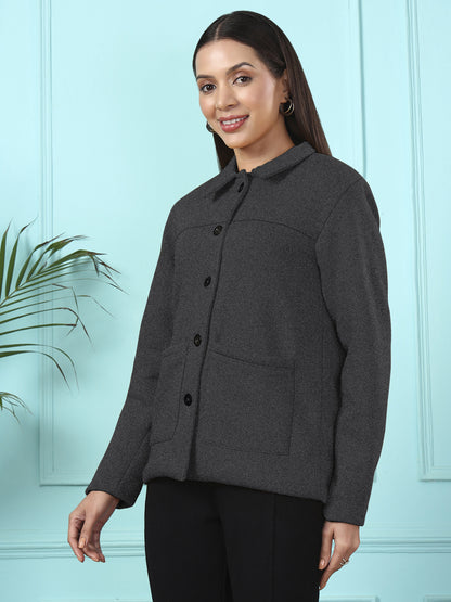 Casual Fleece Buttoned Jacket