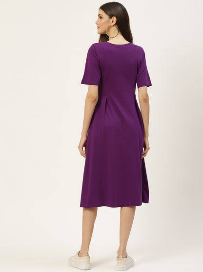 Pure Cotton A-Line Midi Dress