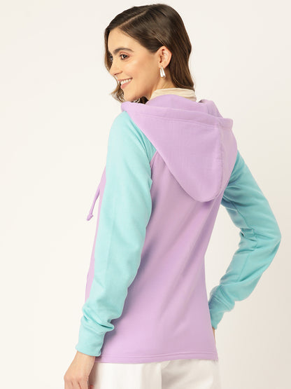 Colourblocked Fleece Hooded Sweatshirt
