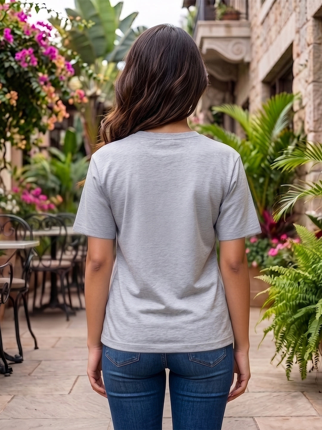 BRINNS Women Solid Round Neck Cotton T-shirt