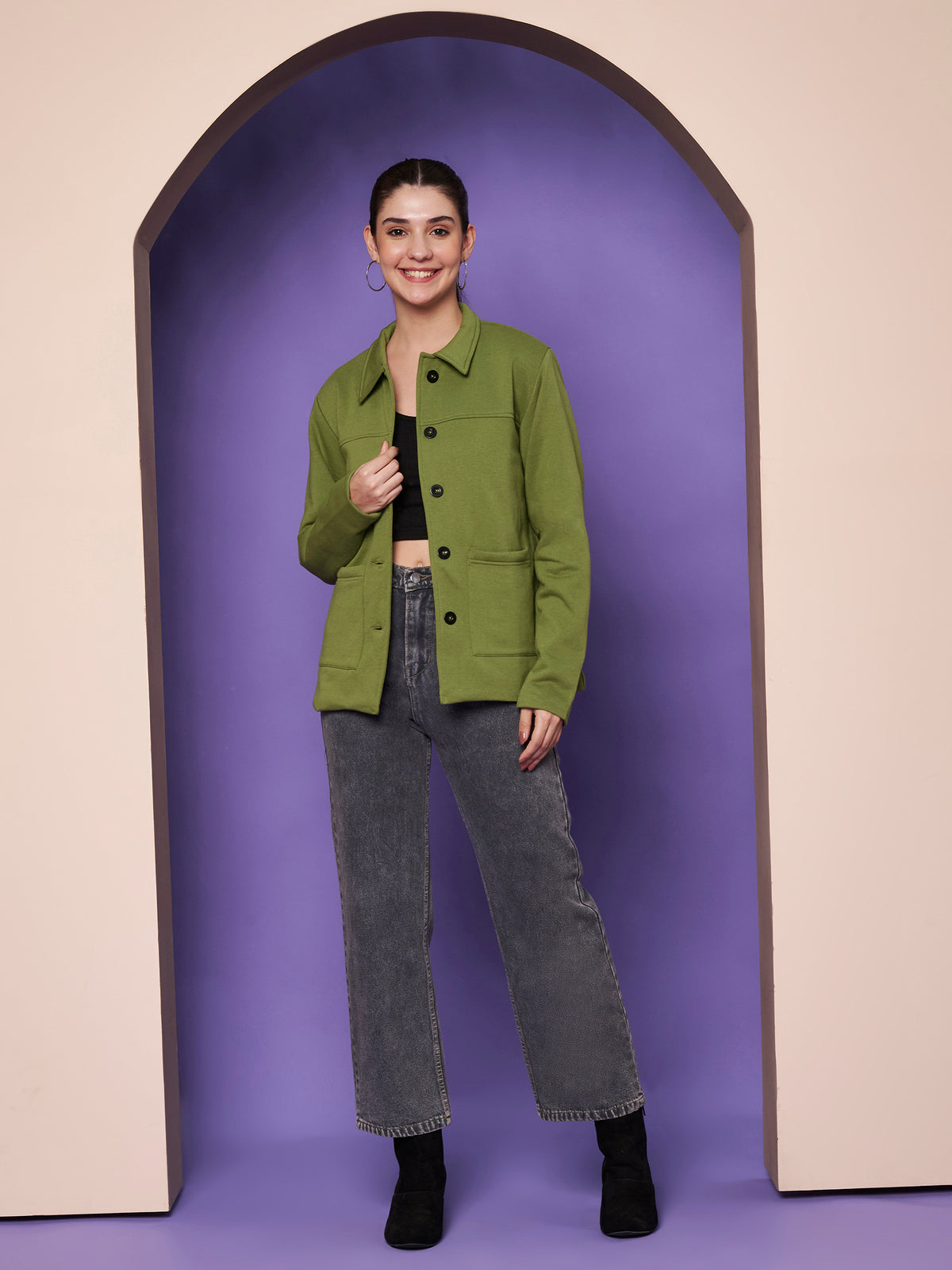 Casual Fleece Buttoned Jacket