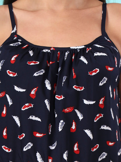 Printed Shoulder Straps Sleeveless Jumpsuit