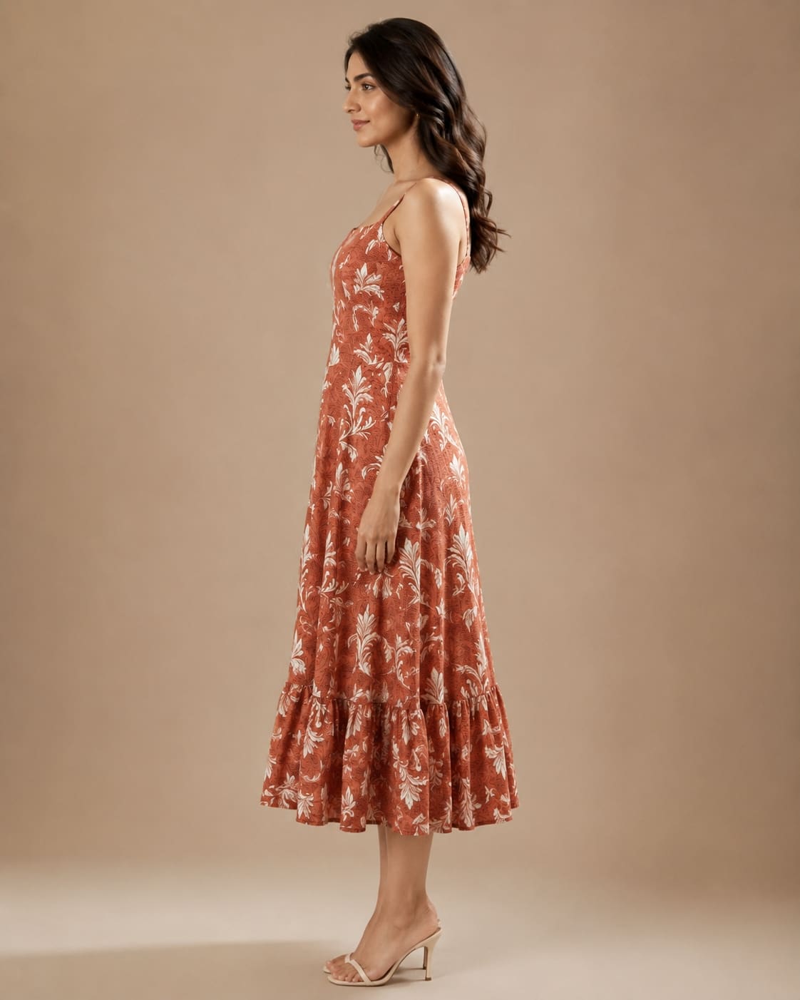 Printed Sleeveless Midi Dress