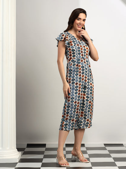 BRINNS Women Printed Short Sleeve Capri Jumpsuit