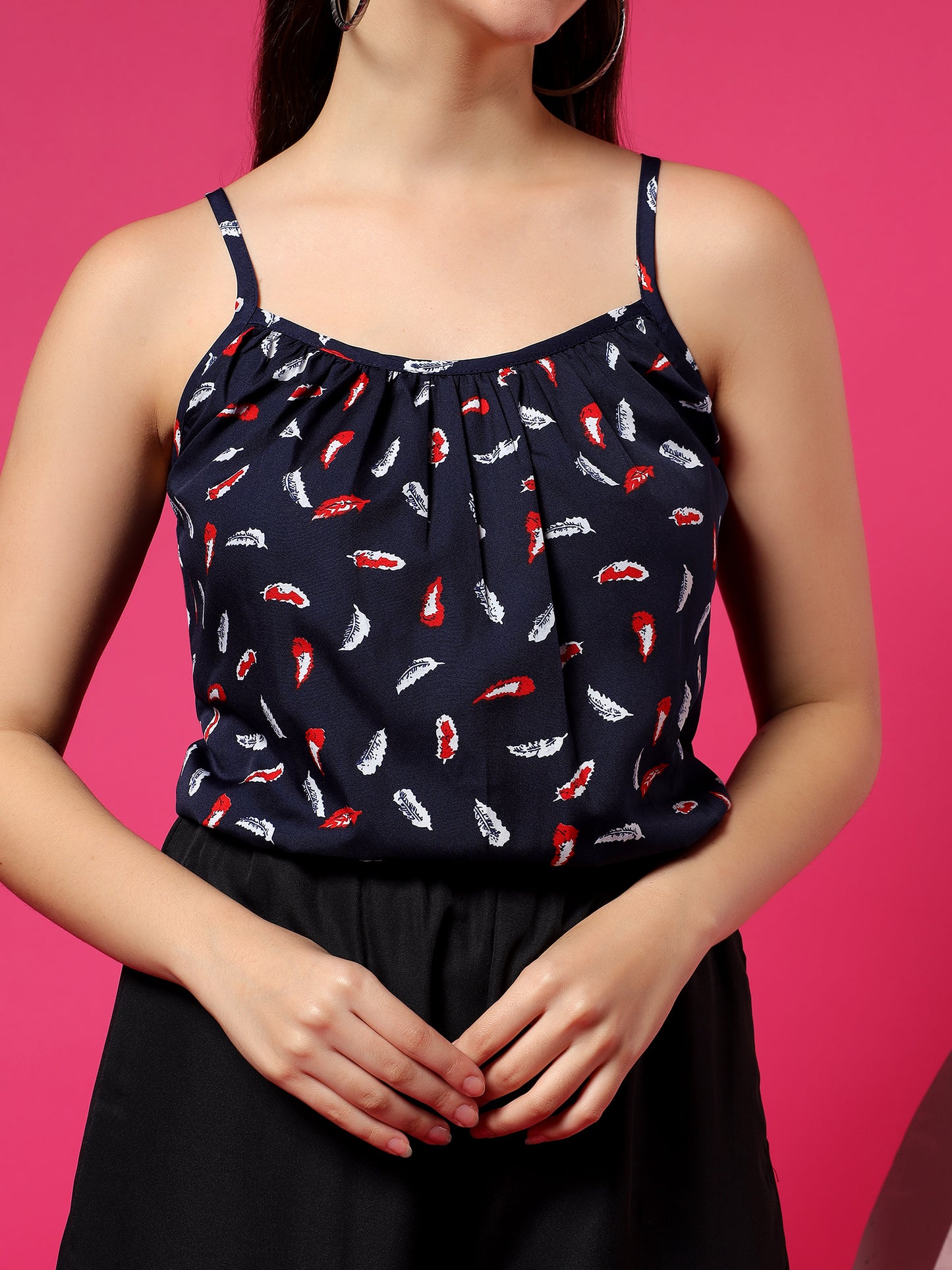 Printed Shoulder Straps Sleeveless Jumpsuit