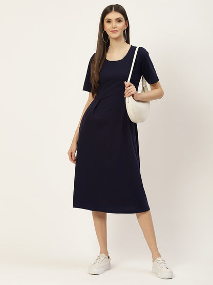 Pure Cotton A-Line Midi Dress