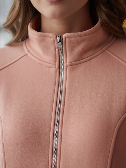 Jacket with Stand Collar & Zip Closure