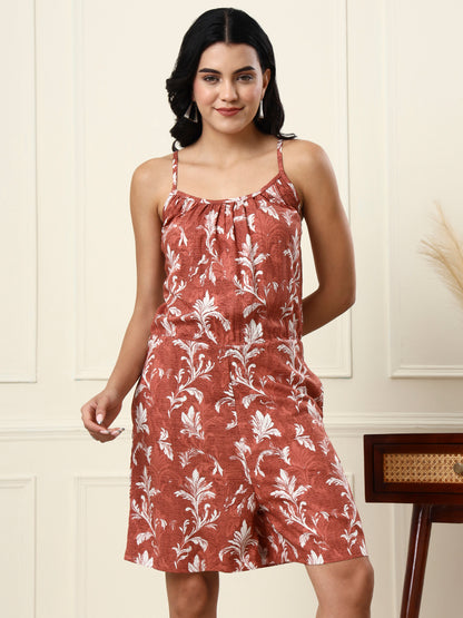 Strappy Printed Playsuit