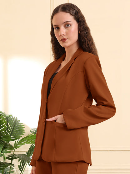 Notched Lapel Single-Breasted Blazer