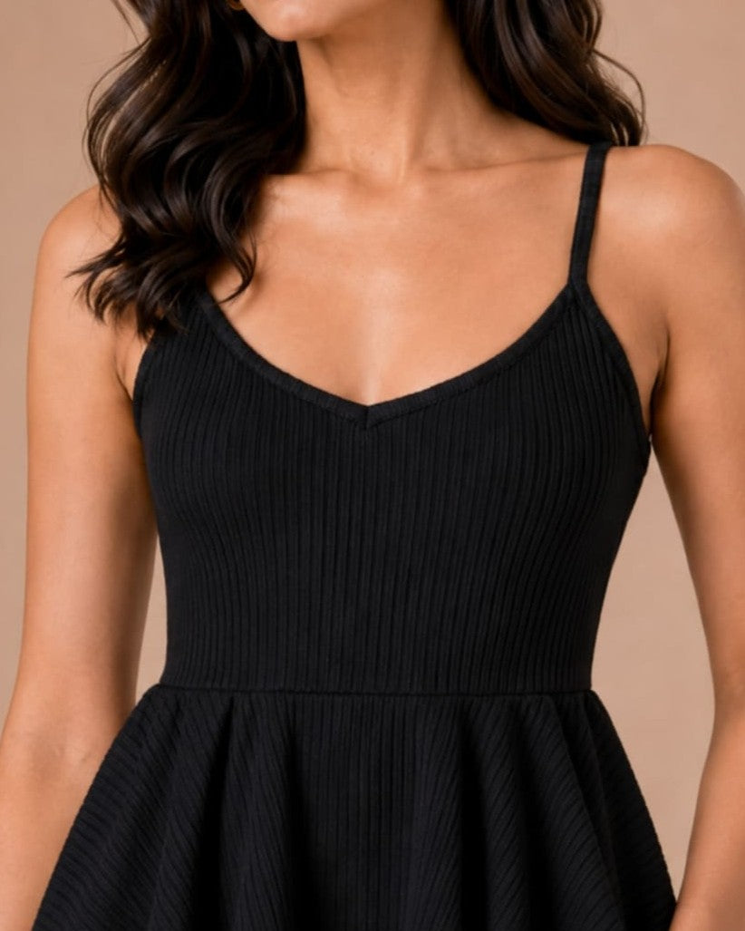 Shoulder Strap Peplum Top