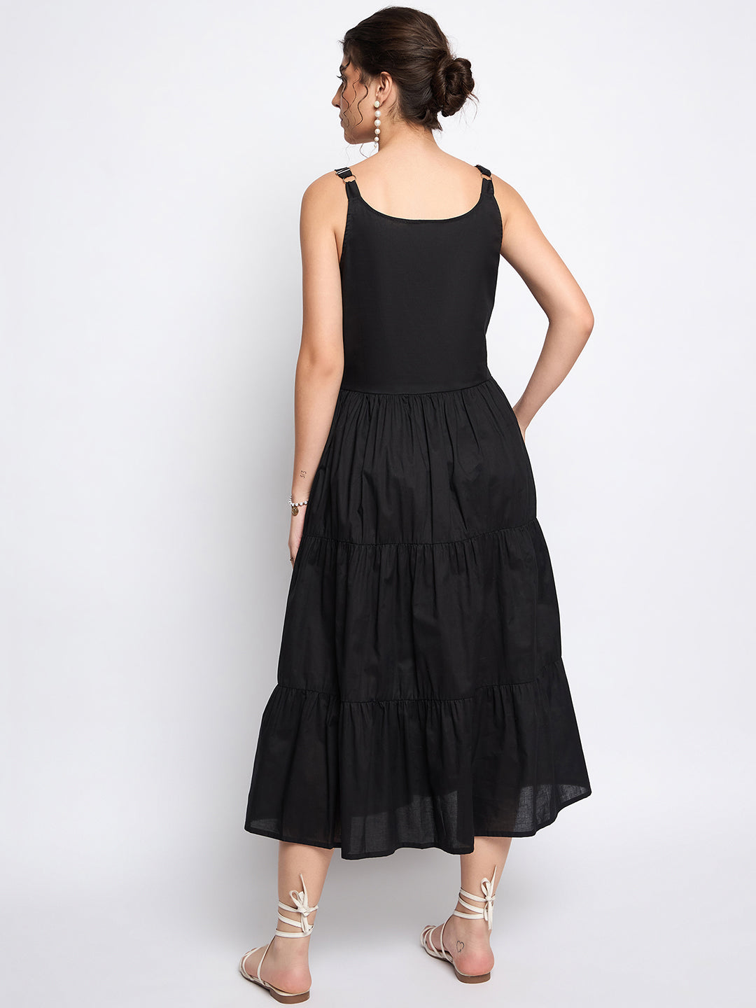Tiered Fit & Flare Midi Dress