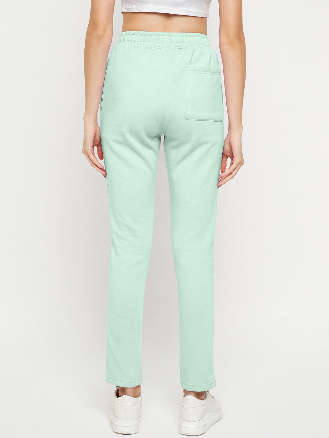 Women Mid-Rise Knitted Sports Track Pant with Pockets