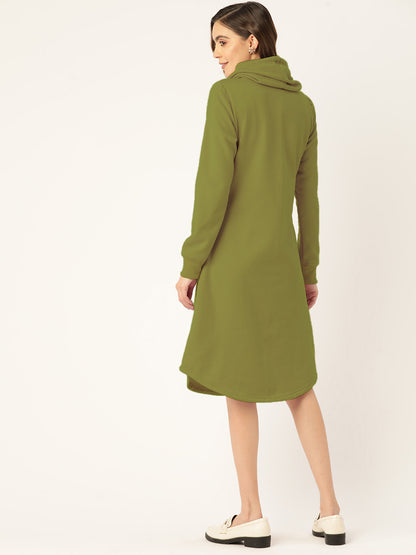 Cowl Neck Midi Jumper Dress