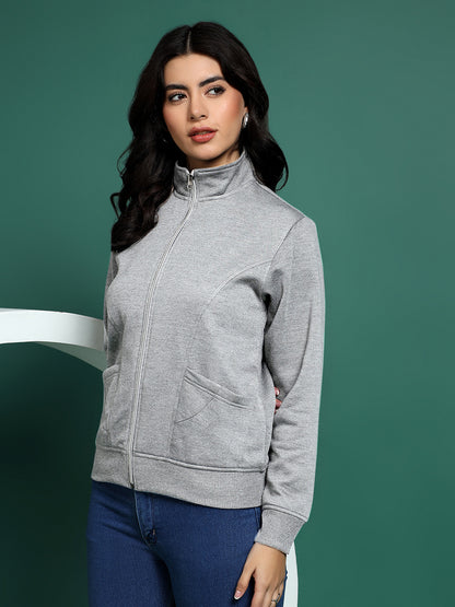 Stand-Collar Jacket with Front Pockets