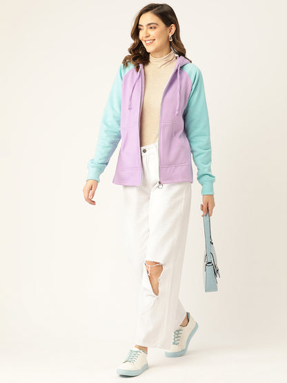 Colourblocked Fleece Hooded Sweatshirt