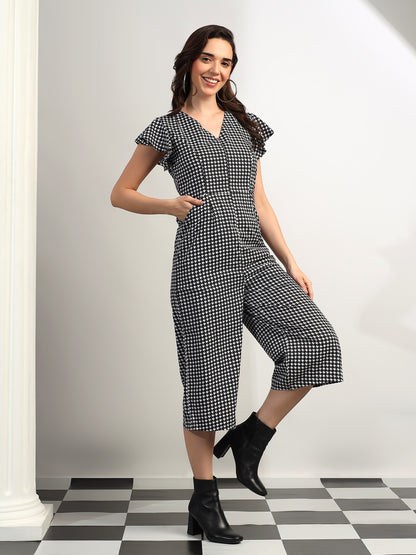 BRINNS Women Printed Short Sleeve Capri Jumpsuit