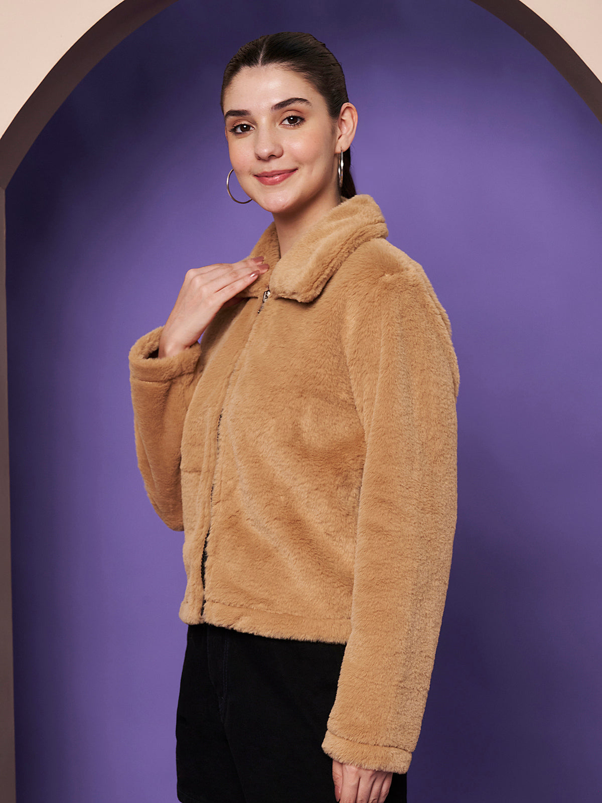 Winter Jacket with Spread Collar