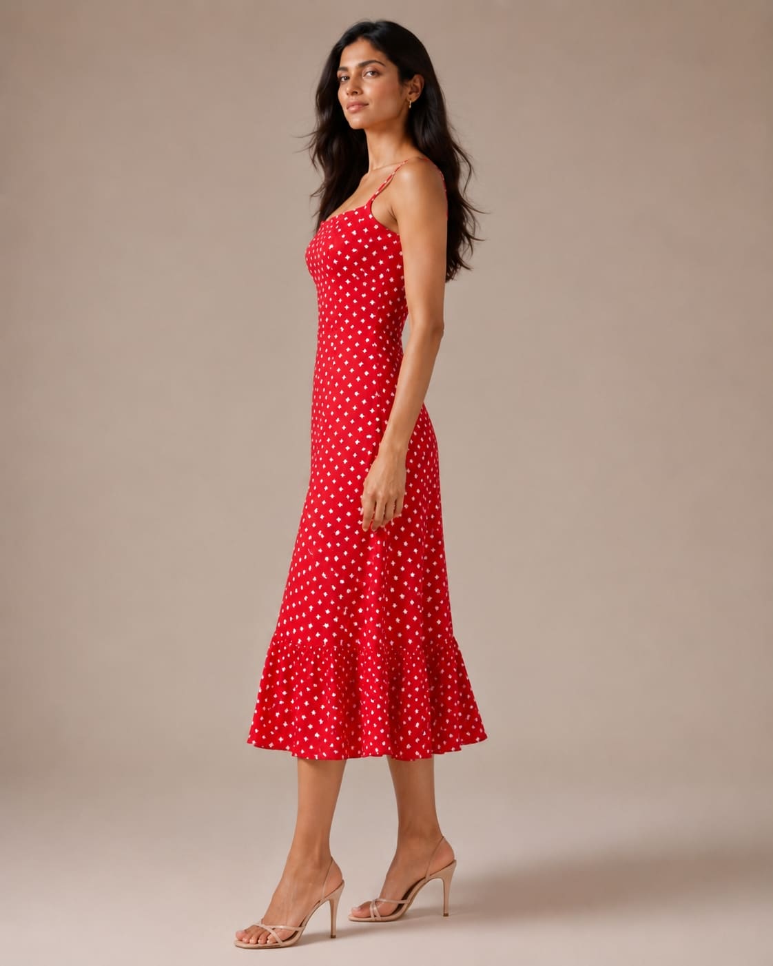 Printed Sleeveless Midi Dress