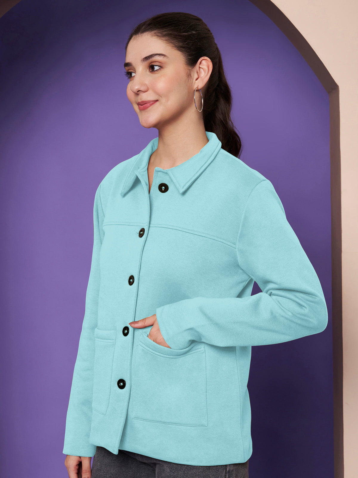 Casual Fleece Buttoned Jacket
