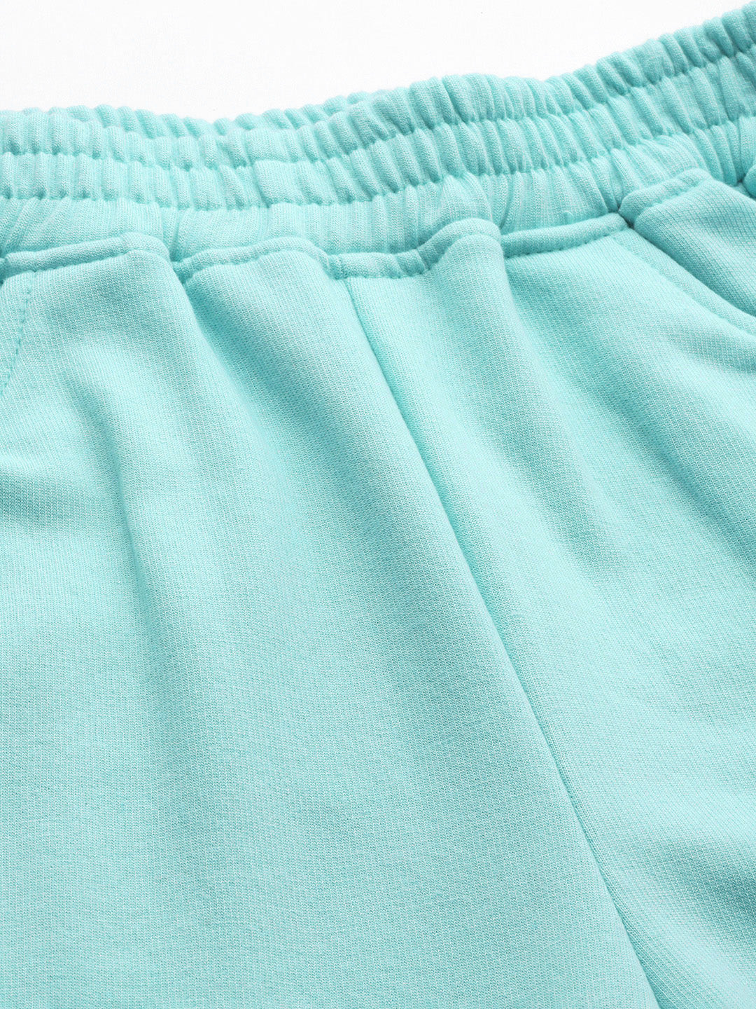 Solid Relaxed Straight Fit PolyCotton Fleece Trousers