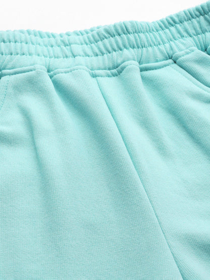 Solid Relaxed Straight Fit PolyCotton Fleece Trousers